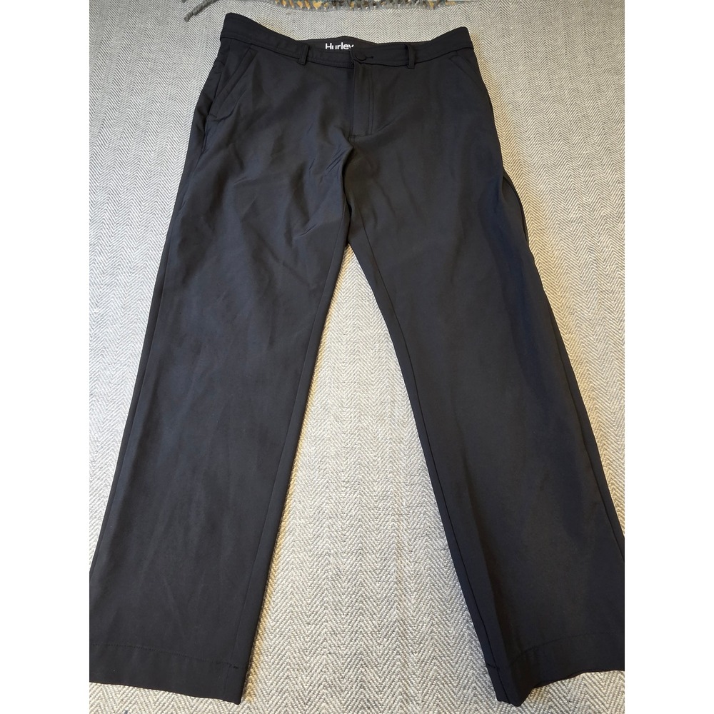 Hurley Chino Pants Men's 34x29 Black Regular Fit Slash Pockets Moisture Wicking